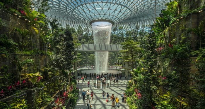 Singapore airport waterfall indoor largest world changi forest valley jaw dropping has inhabitat coming architecture start slideshow dornob