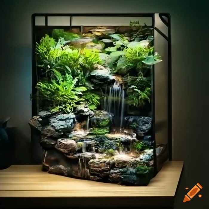 Paludarium waterfall enrich