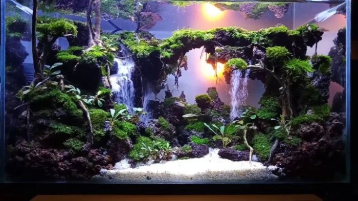 Aquascape air terjun simple