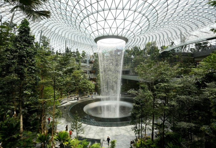 Changi jewel airport singapore waterfall indoor tallest inside world reuters mall bay look first according bloomberg kidding 9th top feline